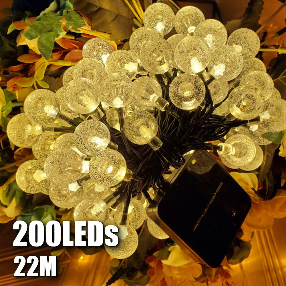 200 LED String Light Outdoor Solar Fairy Lights 22M IP65 Waterproof Garland Christmas Decoration Wedding Lamp Garden