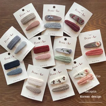 2024 Winter Cute Knitted Flower Hairpins Women Girls Hair Clips Pin Barrettes Accessories Hairgrips Headdress Headwear Ornaments
