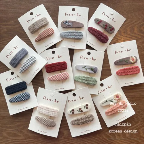 2024 겨울 귀여운 니트 꽃 머리핀, 여자 헤어 클립, 핀 바레트 액세서리, 헤어 그립, 머리 장식, 머리 장식 