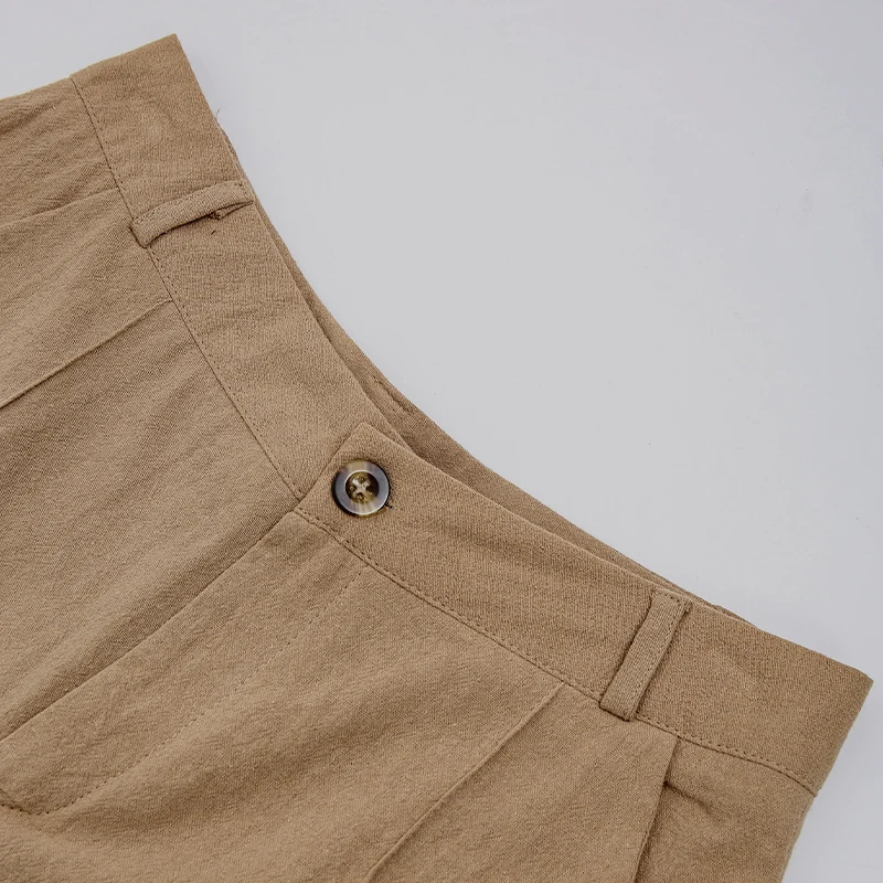 2026 New 100% Cotton Women Suits 2 Pieces Sets V Neck Sleeveless Buttons Vest Blazer+High Waist Shorts Lady Office Tracksuit