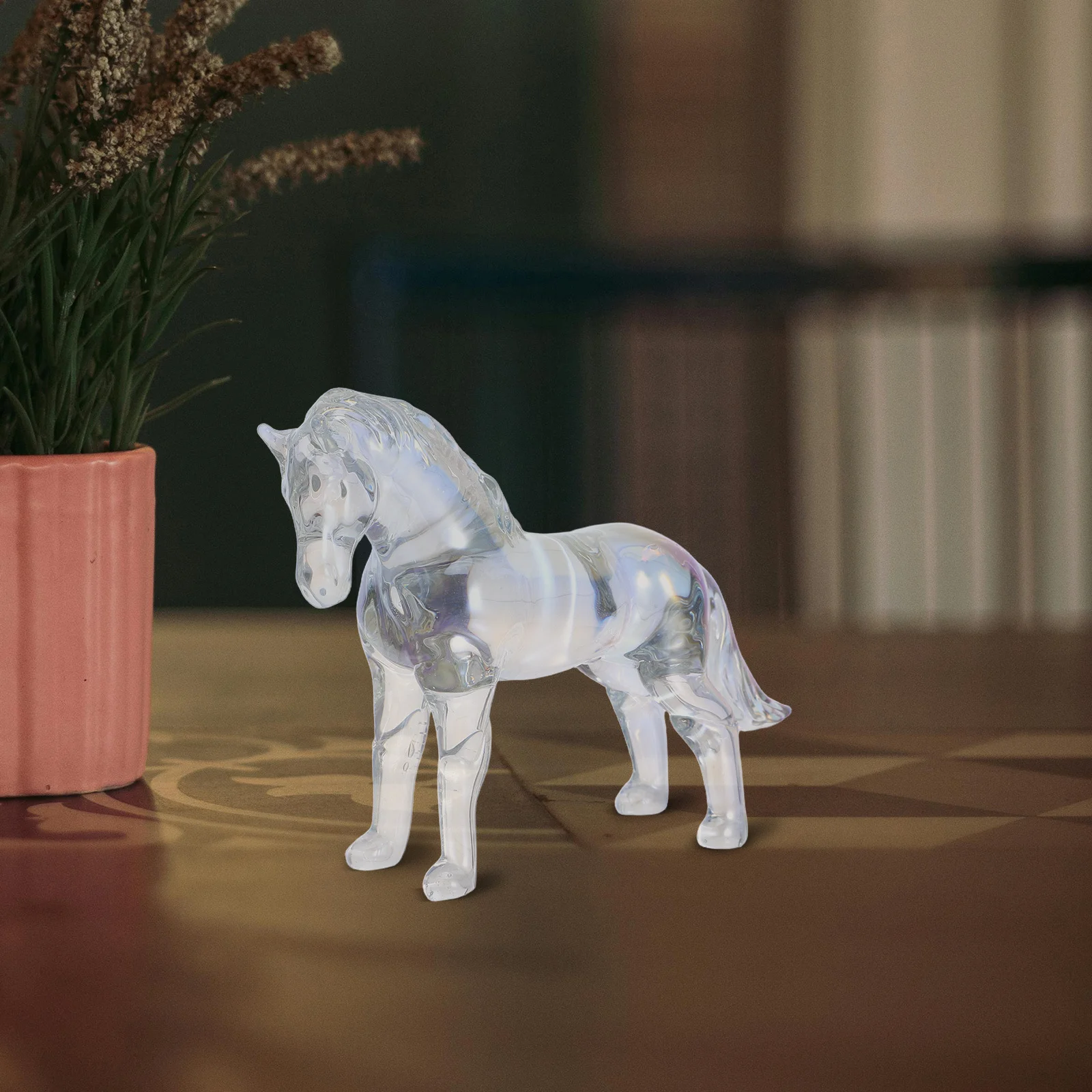 

Crystal Horse Statue Carved Artistic Decoration for Home Office Zodiac Symbol Prosperity Ornaments Animal Figurines