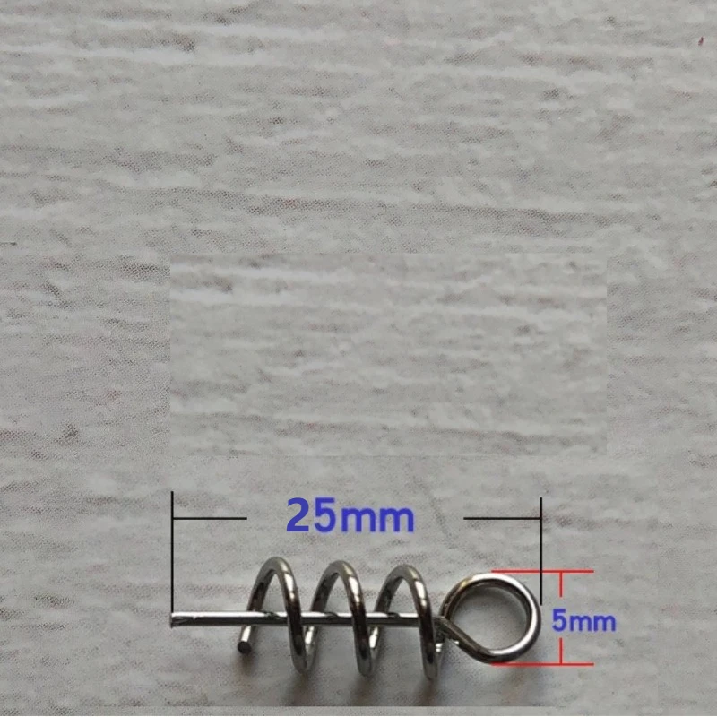 50pcs/100pcs 25mm Fishing Pins Spring Twist Lock Fishing Screw Centering Pin Fixed Latch Needle for Soft Lure Bait Worm