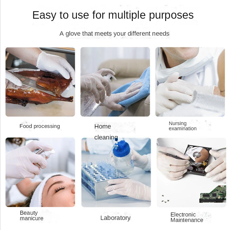 Disposable gloves food grade rubber latex household durable womens direct selling wholesale surgery beauty dishwashing gloves