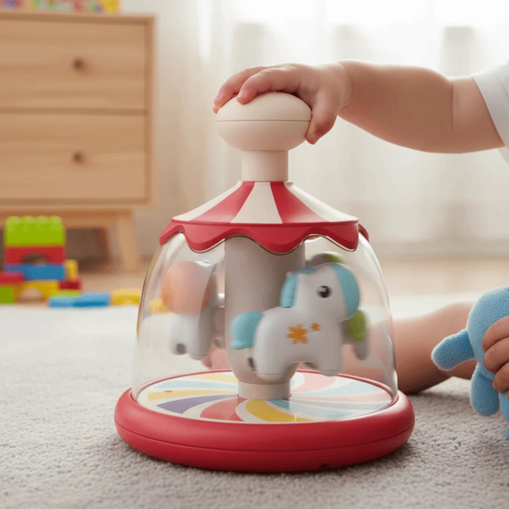 

Вращающаяся конструкция Сенсорная карусель Портативный размер Пресс-механизм Вращающийся пресс Карусель Вращающаяся функция координации рук и глаз