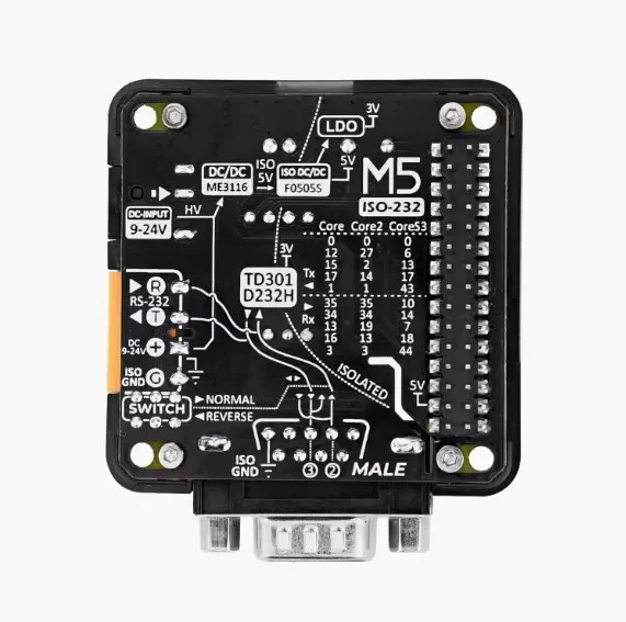 M5Stack RS232M With isolated RS232 serial communication module Public DB9 interface