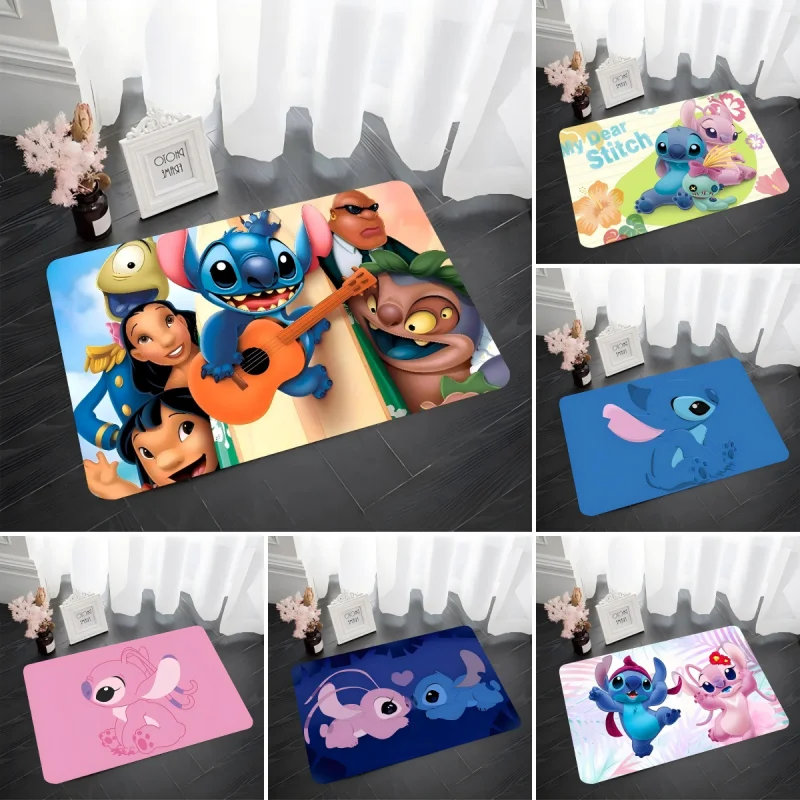 

MINISO Disney Stitch Series Carpet Machine Washable with Non Slip Rectangular for Entrance Bedroom Mat and Creative Patterns Rug