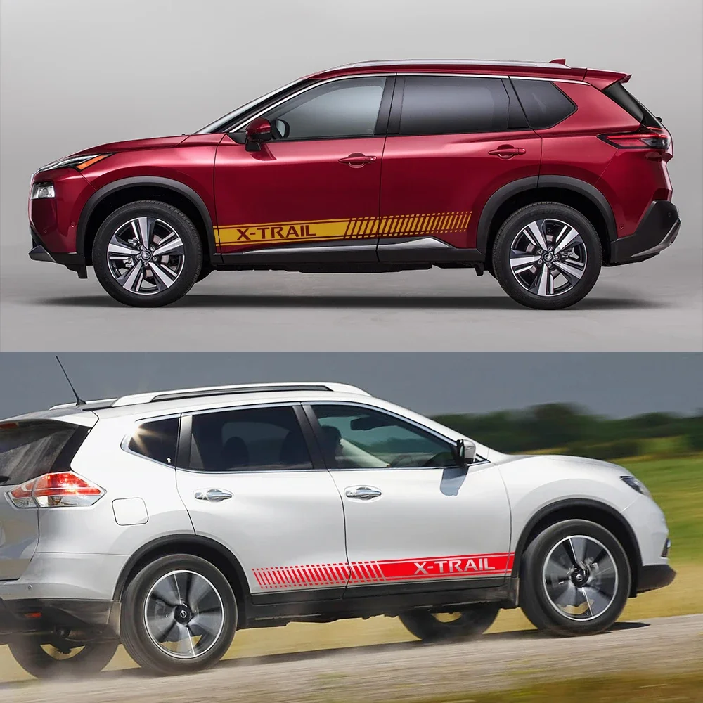 ملصقات باب السيارة لنيسان X Trail X-trail T30 T31 T32 اكسسوارات الجانب تنورة المشارب الرياضة التصميم الفينيل فيلم الشارات #3