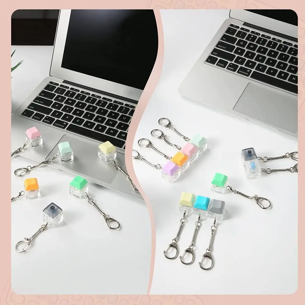 Festa fai da te artigianato tastiera portachiavi giocattoli keycap fidget portachiavi tastiera dito pulsante agitarsi