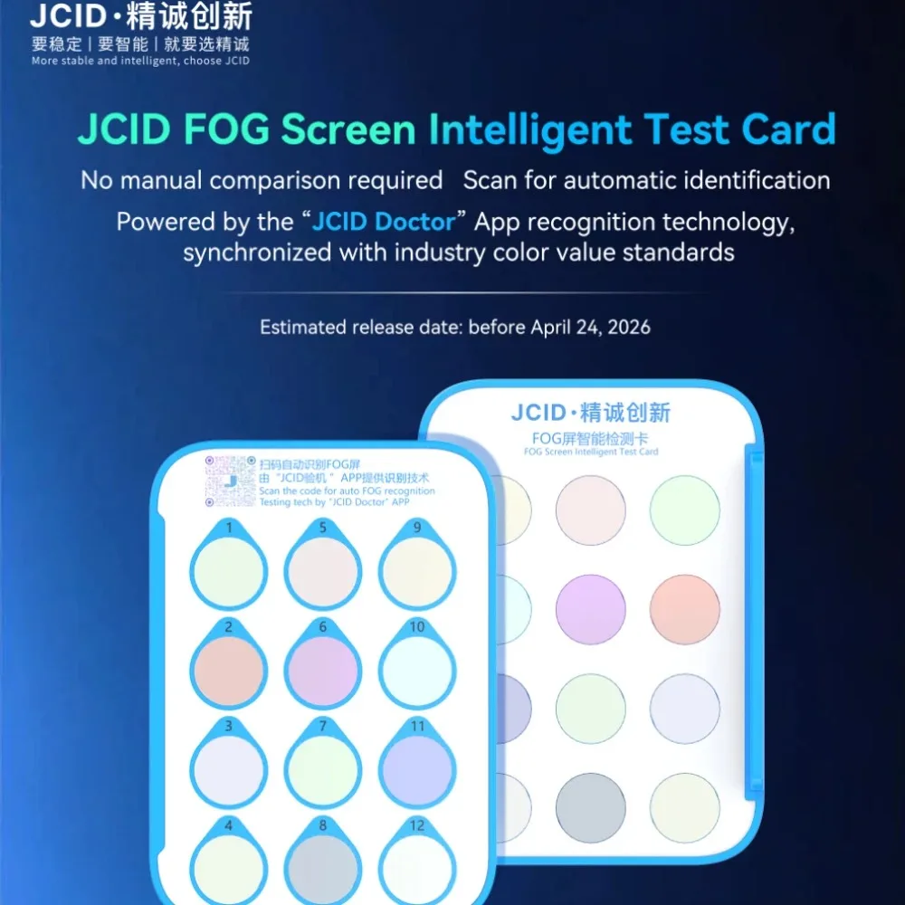 JCID FOG Bildschirm-Testkarte, manuelles Werkzeug, Kombination aus automatischer Erkennung und QR-Code-Test für iP, Werkzeuge zur Reparatur von überholten LCD-Bildschirmen – Detail 1