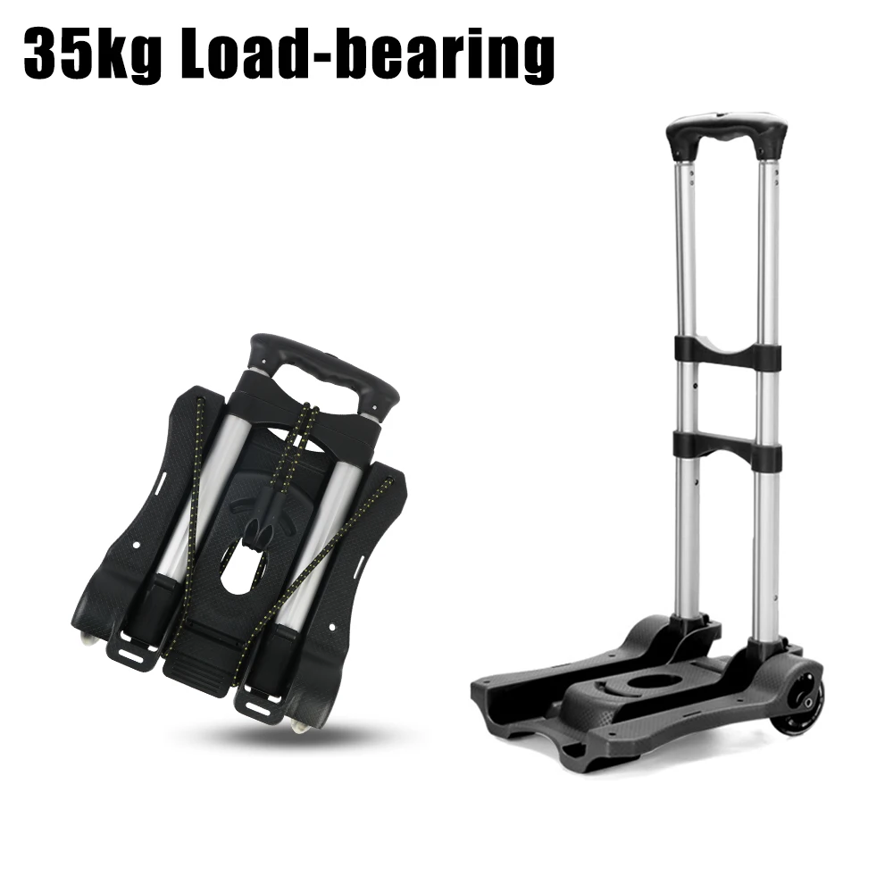 

Portable 35kg For Home Travel Shopping Heavy Duty Folding Luggage Cart Two-wheel Trolley Foldable Barrow