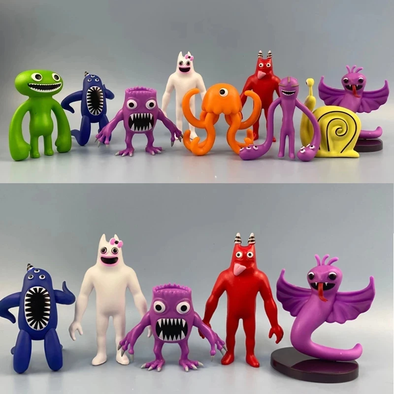 New 9pcs Set Garten of Banban PVC Action Figure Toys Nabnab Hunter Tim Silent Steve Plushies Dolls Perfect for Game Lovers