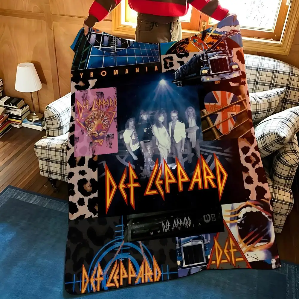 Music D-Def L-Leppard Überwurfdecke aus Flanell, geeignet für Sofas, Betten, Büros, Reisen, Campingstühle – Detail 12