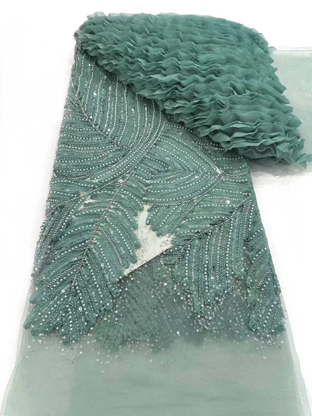 نسيج الدانتيل الأفريقي 2025 الترتر مطرز التطريز العريس النيجيري الزفاف عالية الجودة الفرنسية تول أقمشة الدانتيل لحفل الزفاف-