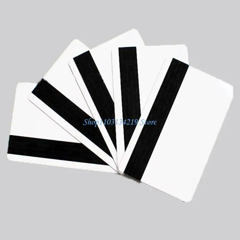 N5KC 10pcs White PVC Blank Card with Hico Stripe Double Sided Printable for Member/Credit/Gift/Photo Badge Card