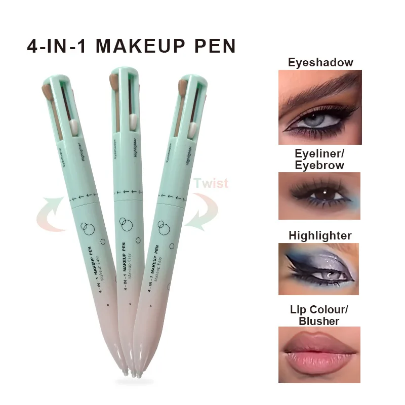 4 in 1 แต่งหน้าดินสอ Lip Liner Eyeliner Highlighter อายแชโดว์ปากกา