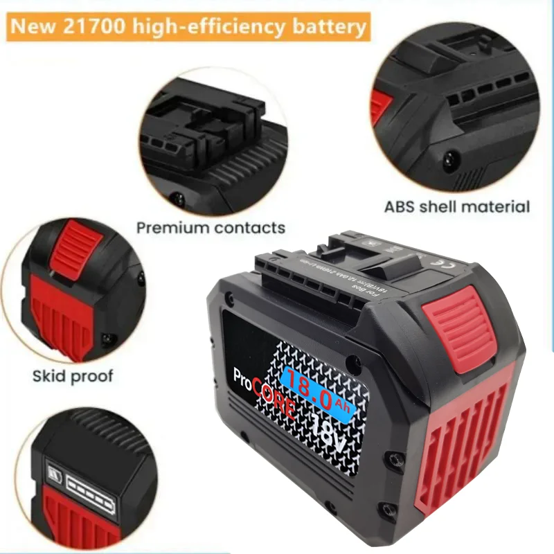 100% Original 18V 18Ah ProCORE Rechargeable Battery for Bosch cordless tools BAT618 GBA18V80 21700 high power 5C power battery