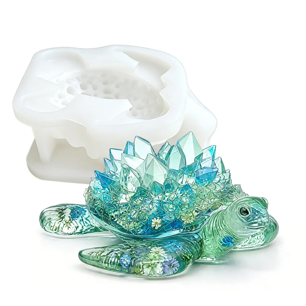 Crystal Turtle Silicone Mold 3D Sea Turtle Resin Casting Mould DIY Epoxy Aromatherapy Plaster Ornament Craft Supplies