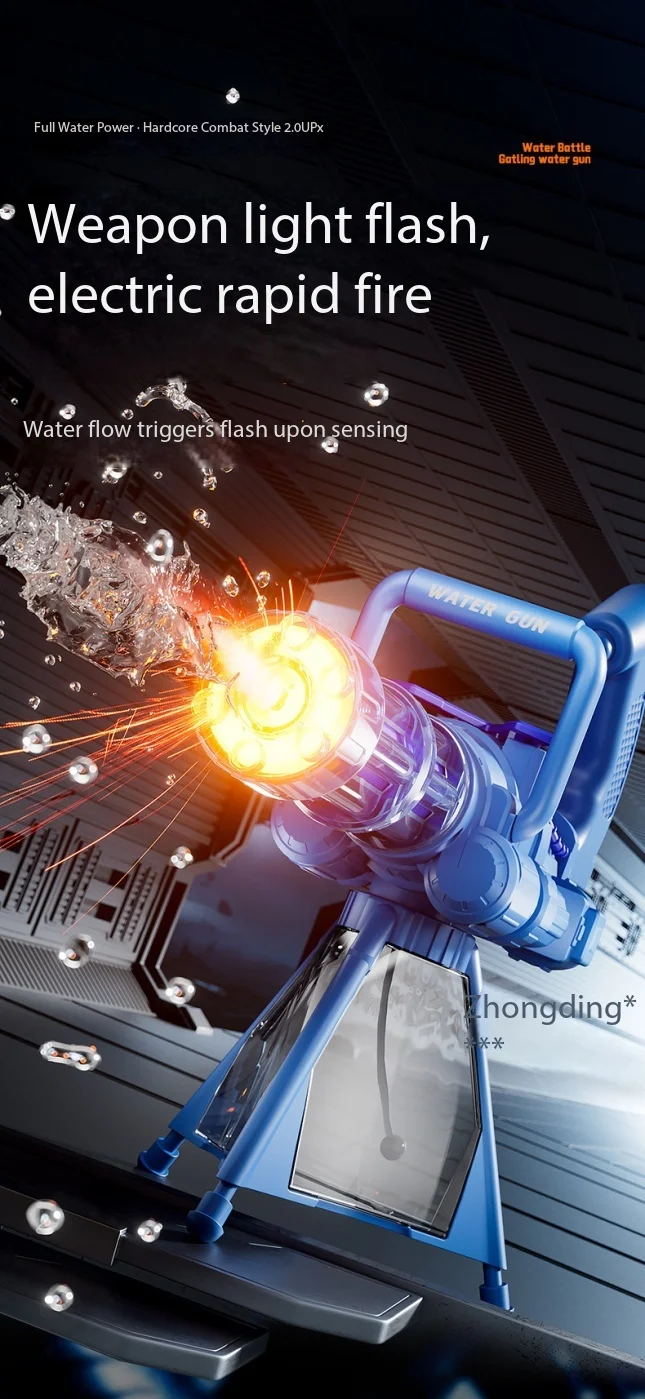 Elektrisch gatling waterpistool met led voor strand en zwembad_voghion.com