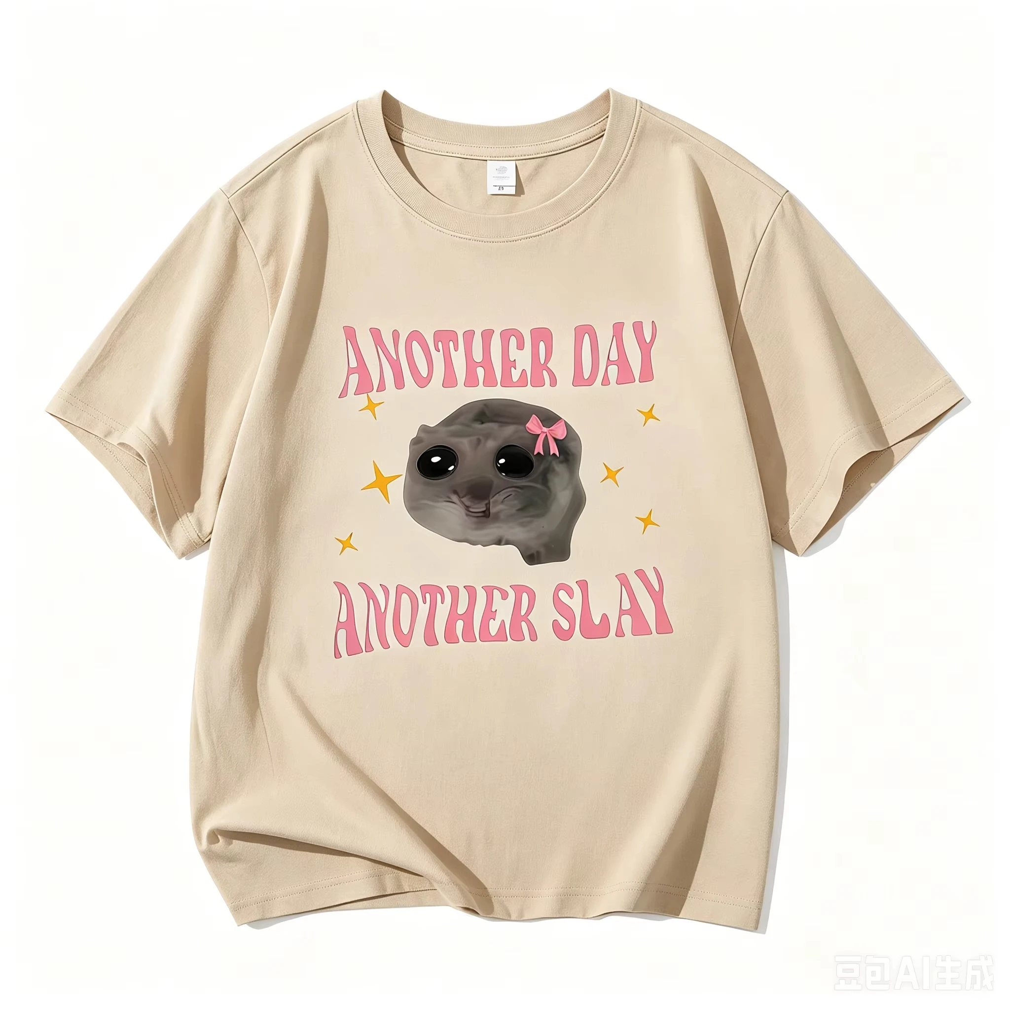Another Oay  Cartoon Print T-shirts Summer Girls Casual Fashion Kawaii Colorful Short Sleeve Tops women men T-shirts