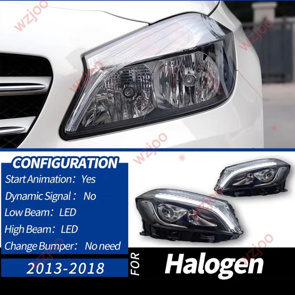 

Светодиодная фара с задними фарами для Mercedes Benz A180 A200 W176 2013-2018, ремонт в сборе, светодиодный DRL, динамический указатель поворота