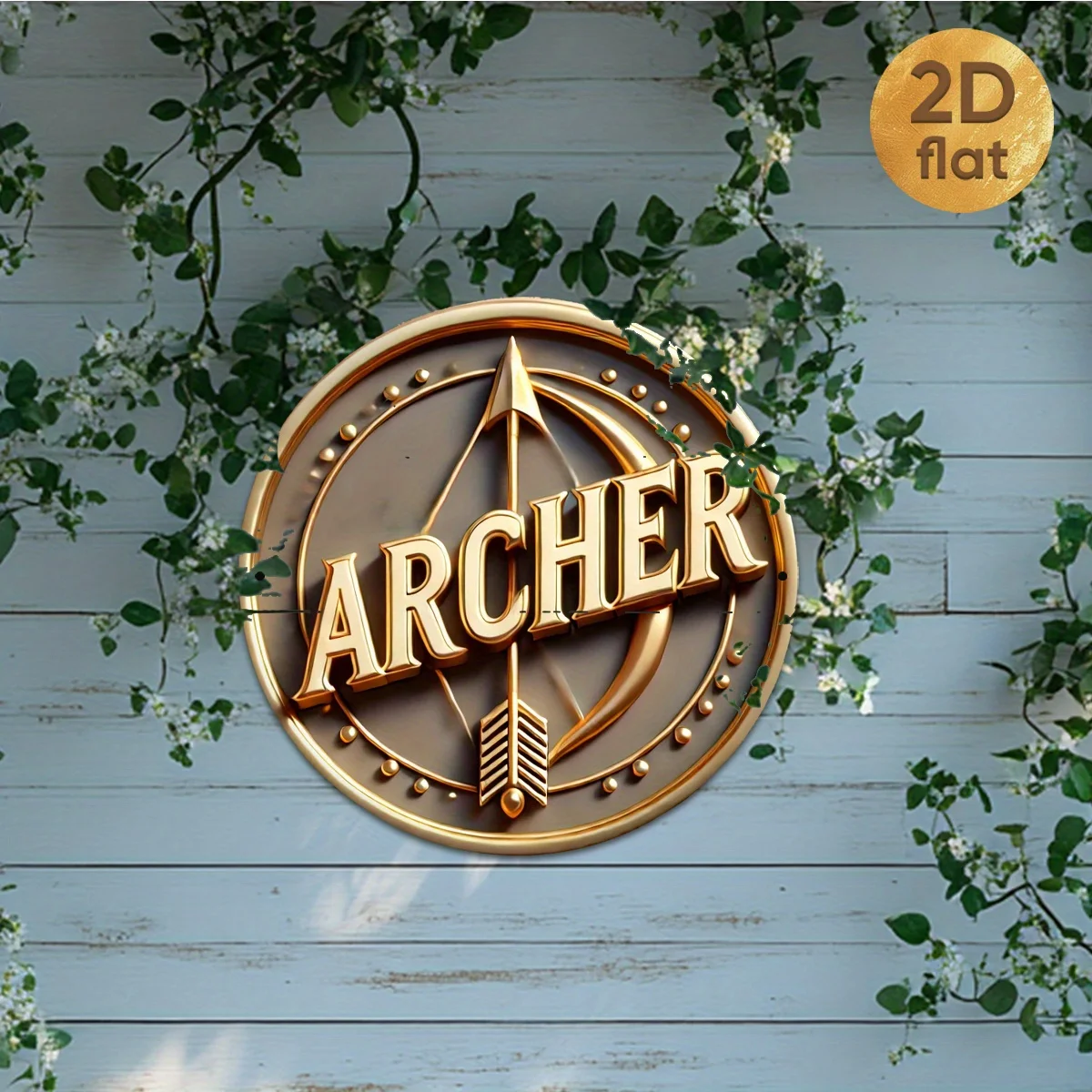 Vintage Archer Metal Wall Art 7.87in Round Iron Sign Arrow Decor Gift