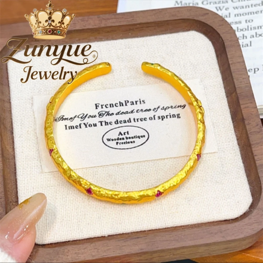 

High-End Sand Gold Bracelet, Retro Open Bracelet Luxury Quality Jewelry Best Selling Fashion Jewelry Exquisite Charms Elegant