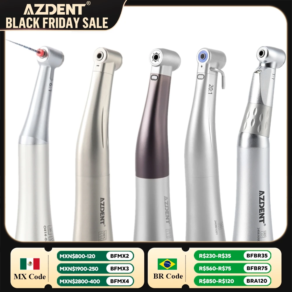 Dental Low Speed Handpiece ADENT Endo Contra Angle 6:1/1:1 Reduction LED Fiber Optic Push Button Root Canal Preparation Tool