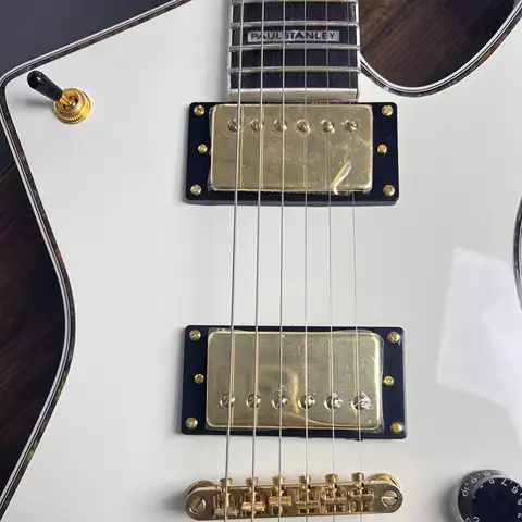 White Ice Man Style Electric Guitar With Gold Hardware Fixed Bridge Available In American Warehouse Free Shipping