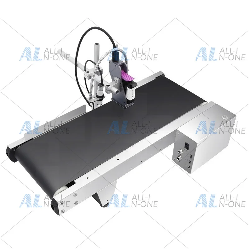 Small desktop automatic assembly line inkjet printer, batch number, desktop coding and conveying all-in-one machine