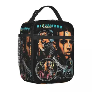 Rauw Alejandro Vintage Bootleg Insulated Lunch Bag Portable Meal Container Thermal Bag Tote Lunch Box Beach Picnic Men Women