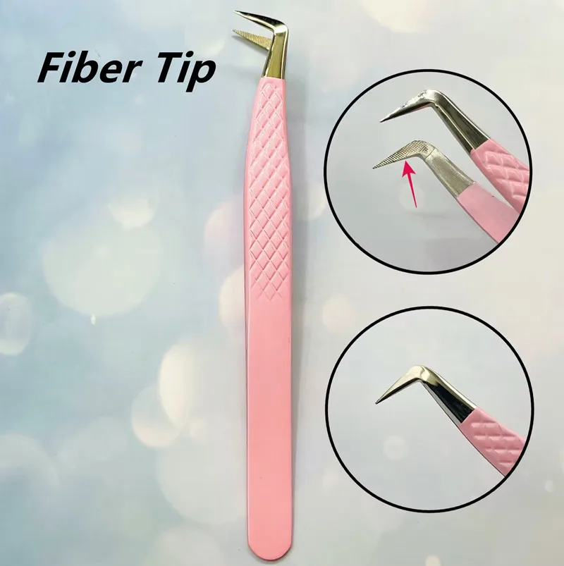 Fiber Tip Pincet Wimper Extensions Clip Professionele Wimper Pincet Voor Wimper Verlenging Met Vezel Tip Lash Pincet