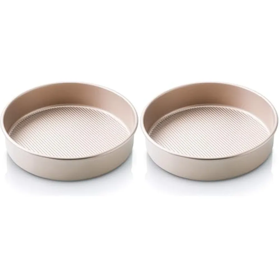 

Tetured Nonstick Steel inch Round Cake Pan Durable Oven-Safe Warp-Resistant Easy Clean for Cooking and Baking Pack of 2
