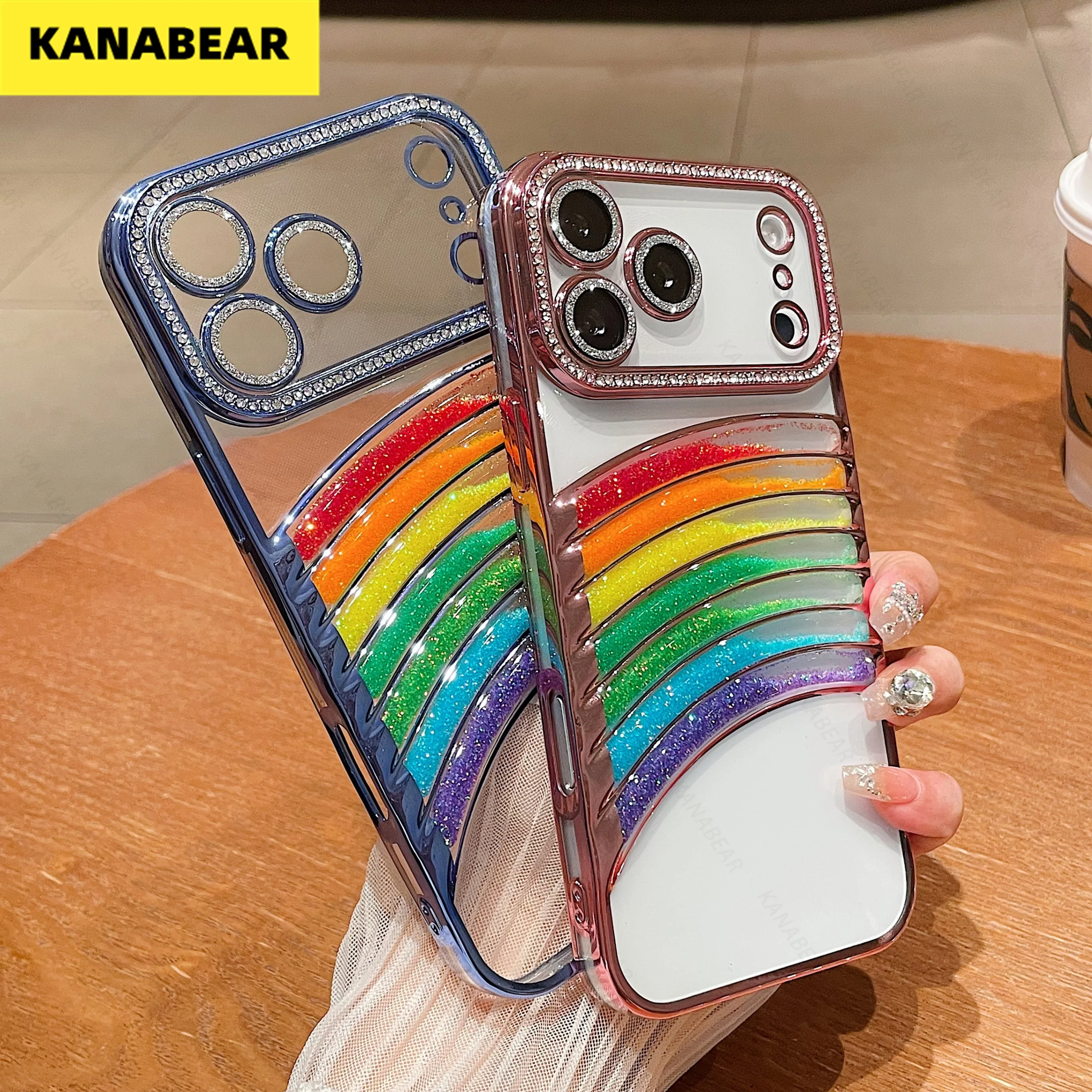 

Чехол для телефона Creative Gradient Rainbow Quicksand — совместим с iPhone 17 Pro Max, прочный и противоударный защитный чехол