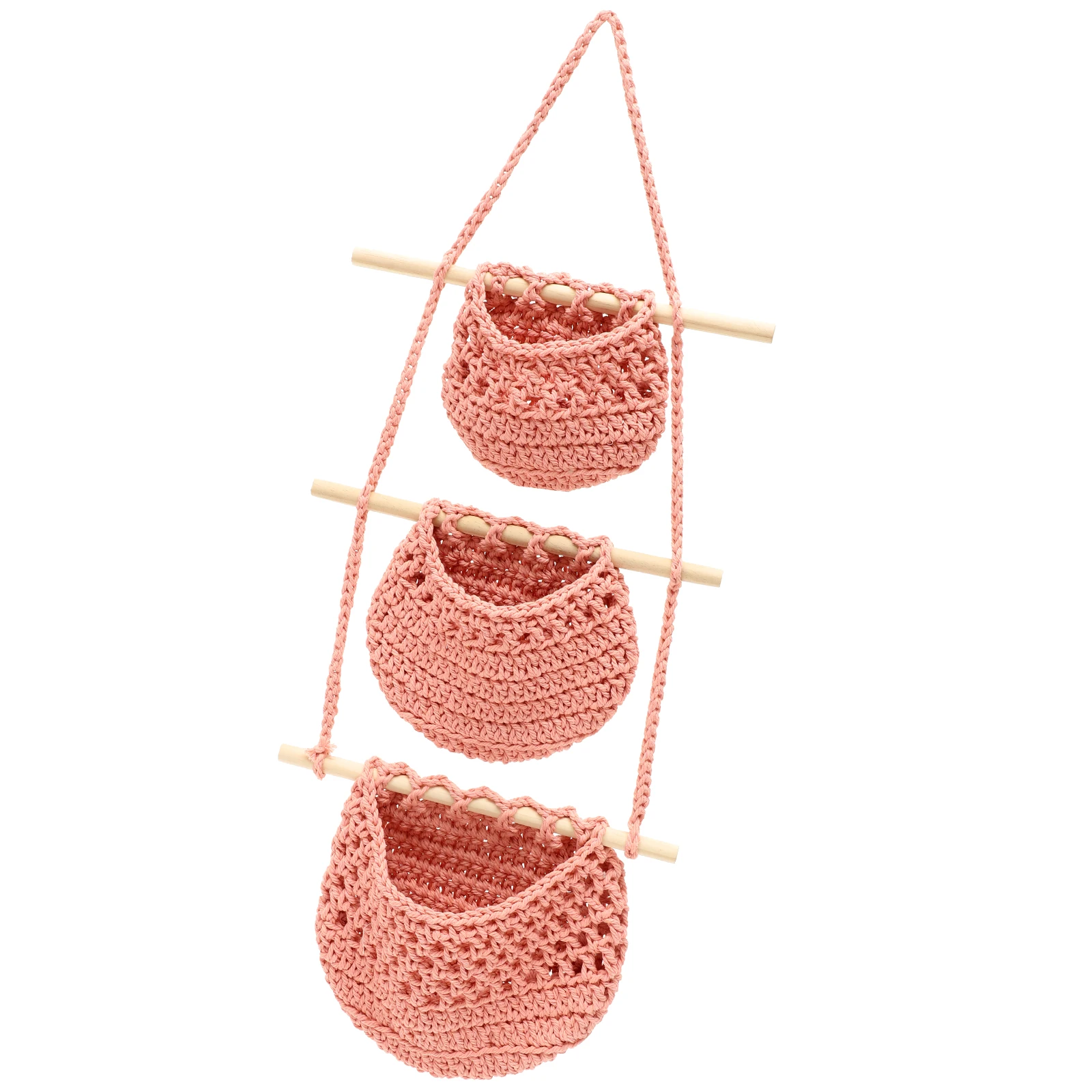 

Hanging Fruit 3 Wall Fruit Basket Tier Cotton Rope Kitchen Storage Baskets Boho Accessories Vegetable Holder Wall Decor