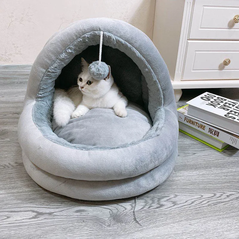 

Cat Bed House Kennel Nest Round Pets Sleeping Cave Kitten Beds Pet Basket Cozy Kitten Lounger Cushion Cat House Tent Dog House