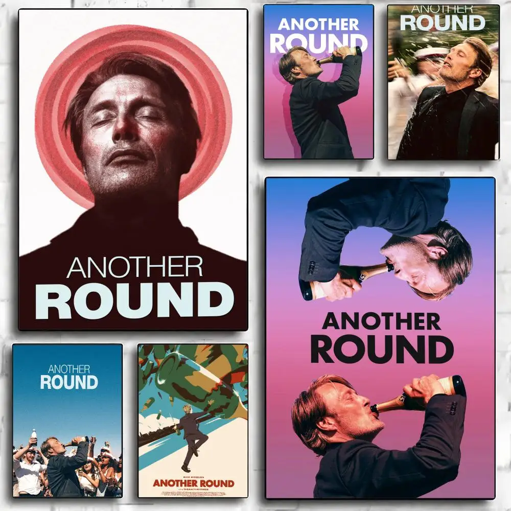 classic movie A-Another Round-D Poster Minimalist Wall Sticker for Cafe Office Bar Home Decor and Gift