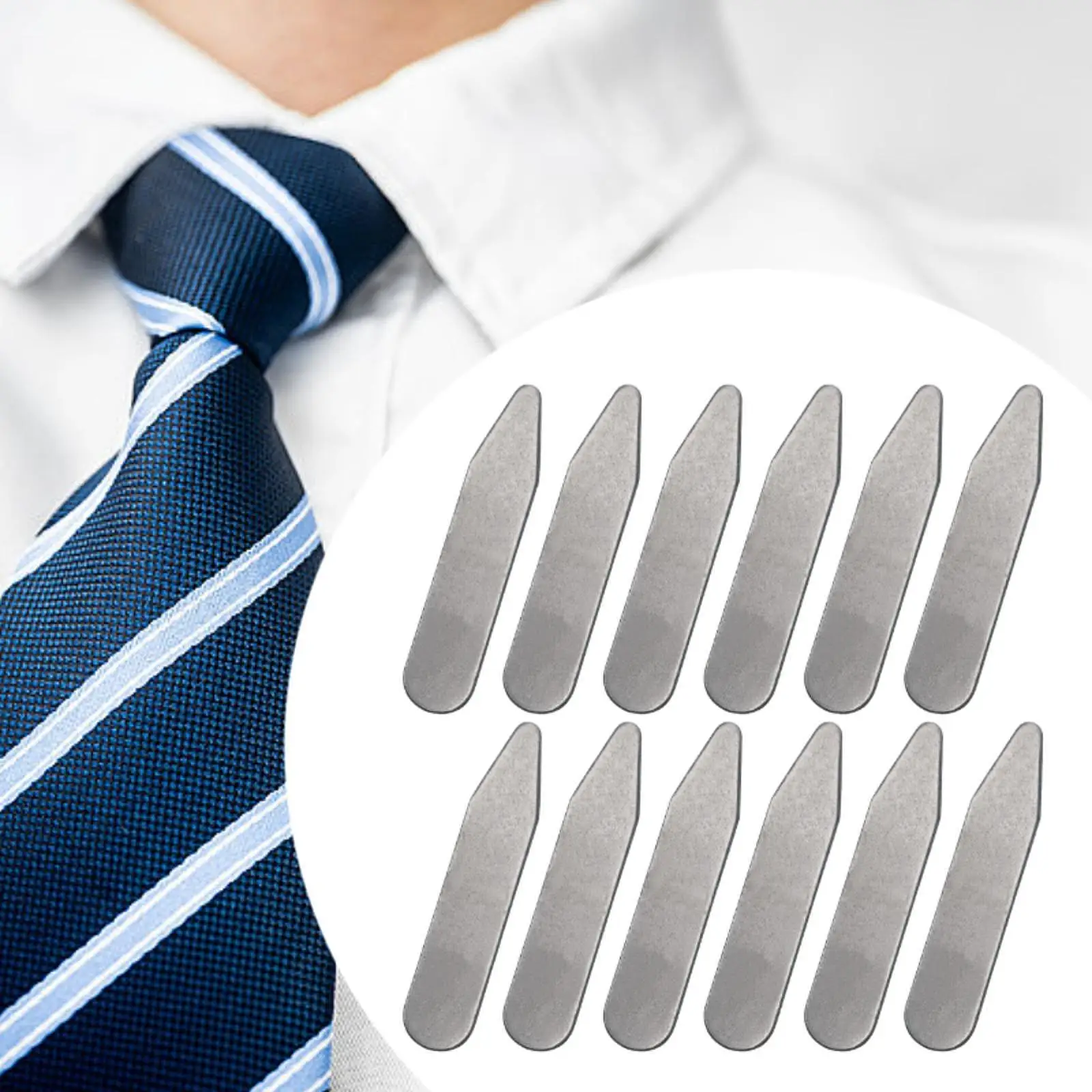 12x Collar Stays Men's Suit Accessories Invisible Collar Inserts for Men's Shirts Work Uniform Engagement Wedding Anniversary