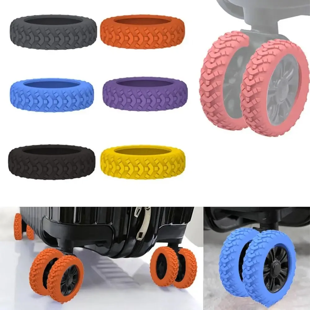 Silicone Viagem Bagagem Caster, Trolley Box Rodízios Capa, Mala Rodas, Capa de Proteção, Reduzir o Ruído, Sapatos, 8Pcs