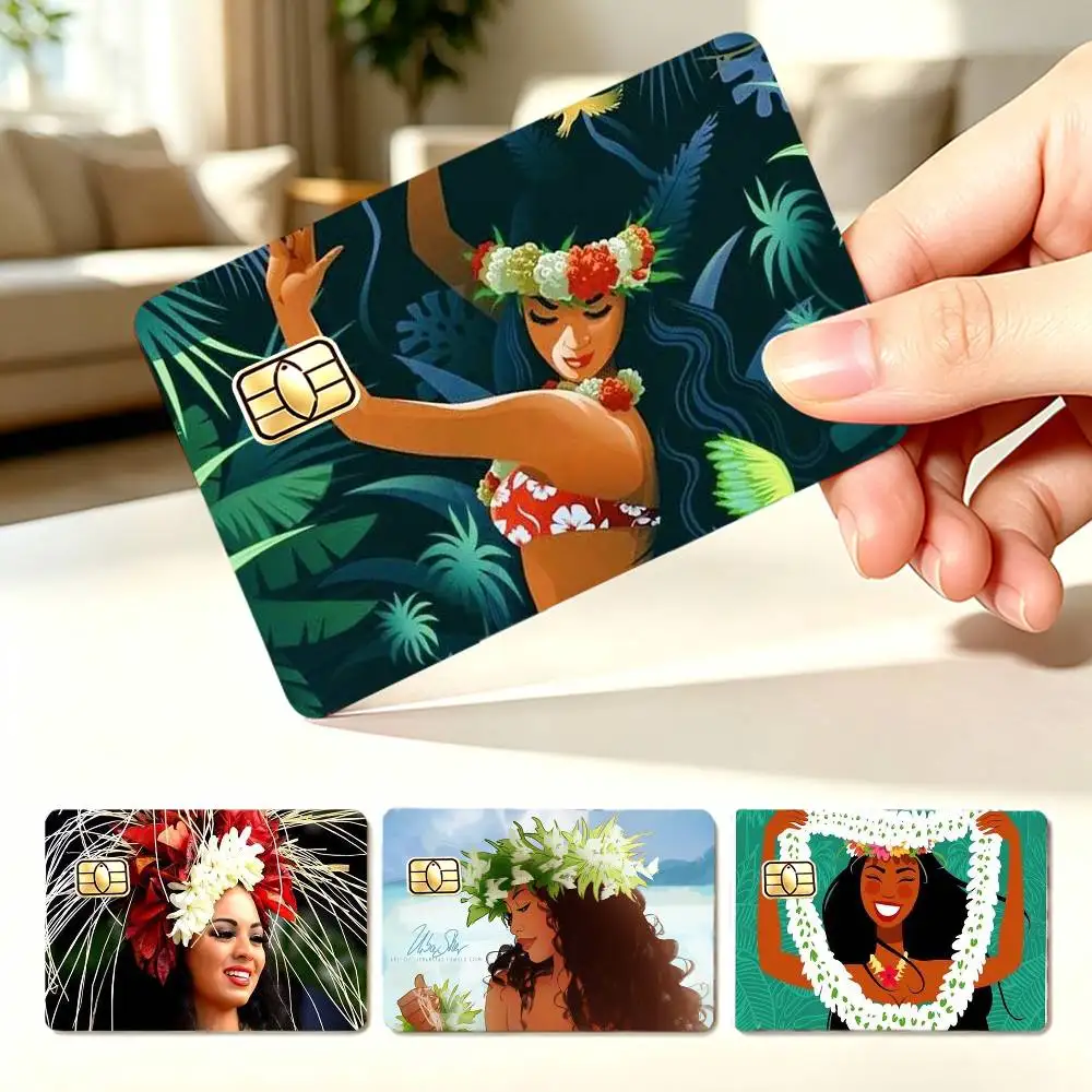 COOL H-Heiva i Tahiti  4pcs 1Set Card Stickers Small Waterproof Chip 4PCS Card Sticker Anti-Scratch