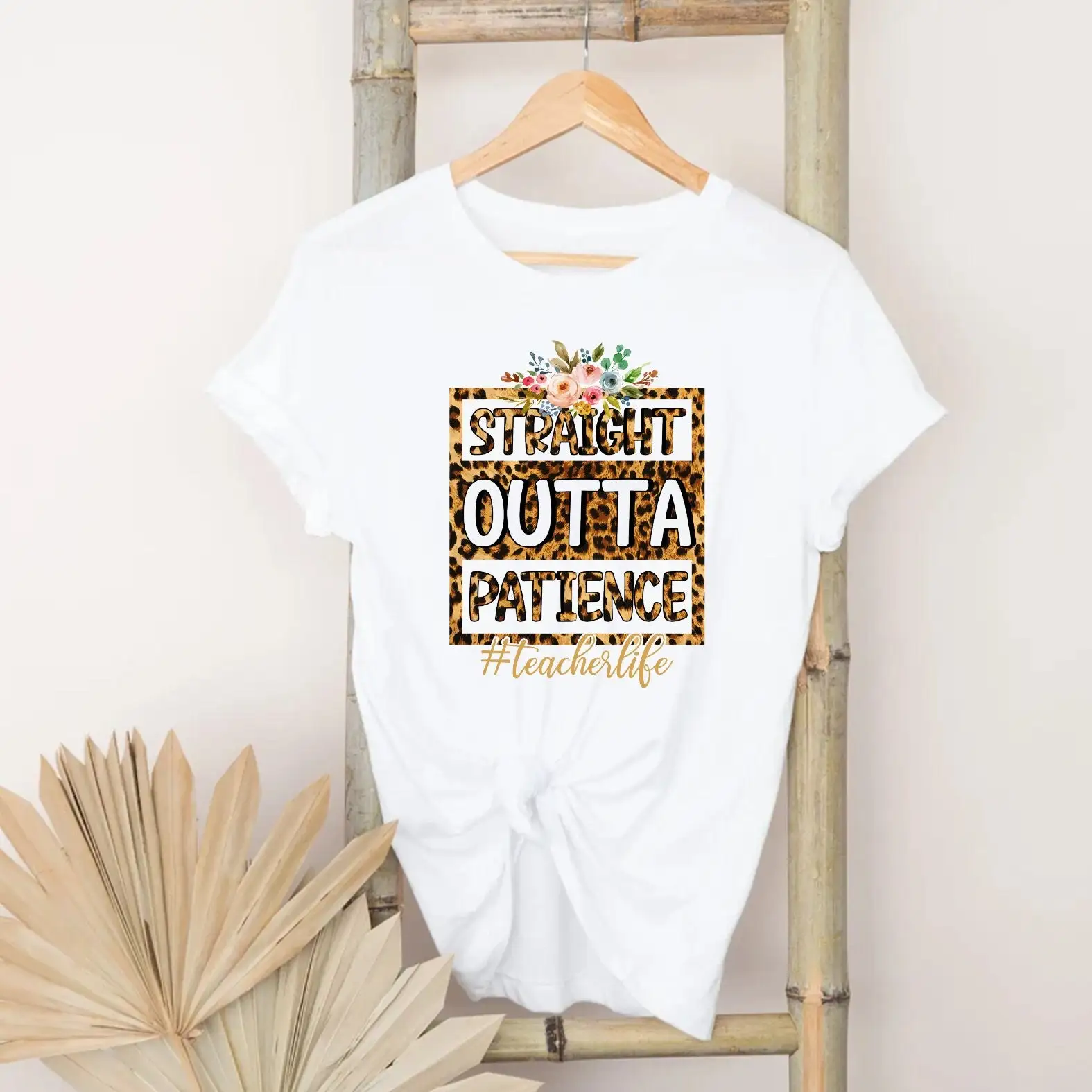 Straight Outta Patience Teacher Life T Shirt Funny S For Back To School