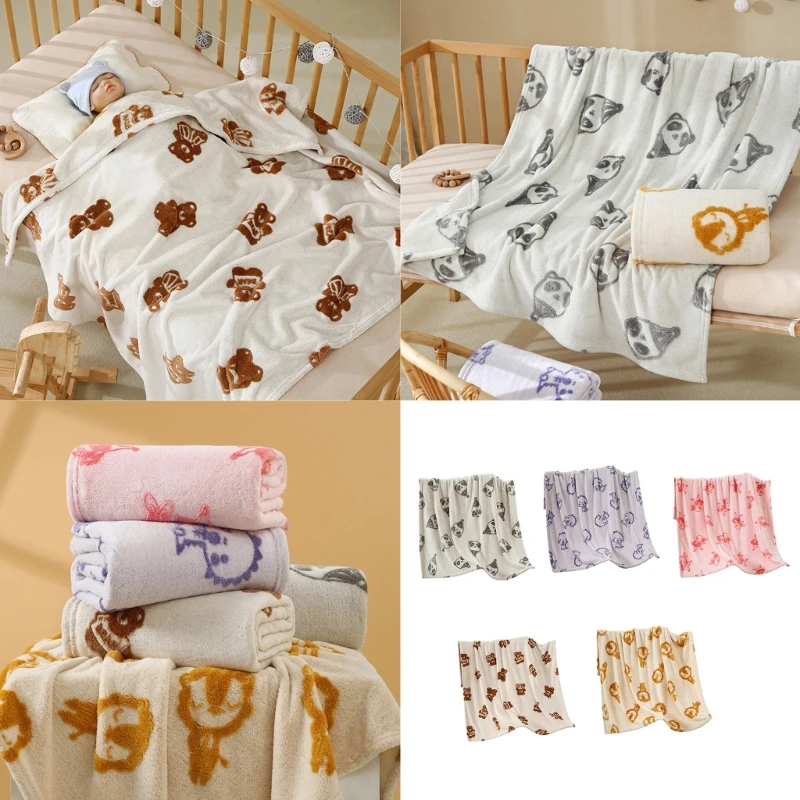 Baby Towel Wrap Swaddles Wrap for Toddlers Newborns Receiving Blanket Pram Blanket Bath Towel with Cartoon Pattern