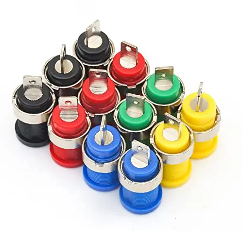 

12Pcs 4mm Banana Jack Female Panel Mount Binding Post Adapter for 4mm Banana Plug, Electrical Test Connector DIY