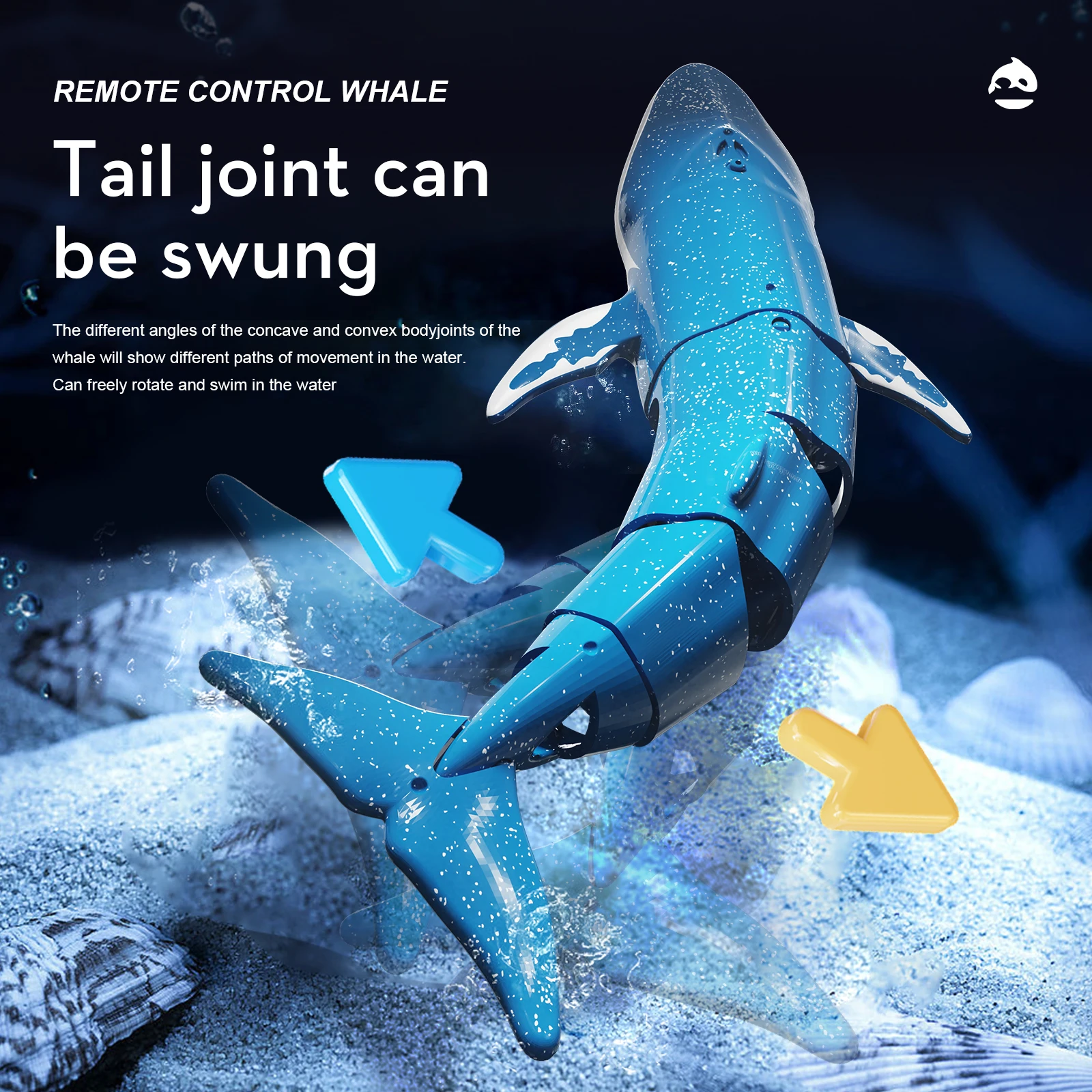 RC Mini Water Spray Dive Whale 2.4G Dual Propellerf Drive Waterproof Wireless Remote Control Whale Shark Gifts Toys for children