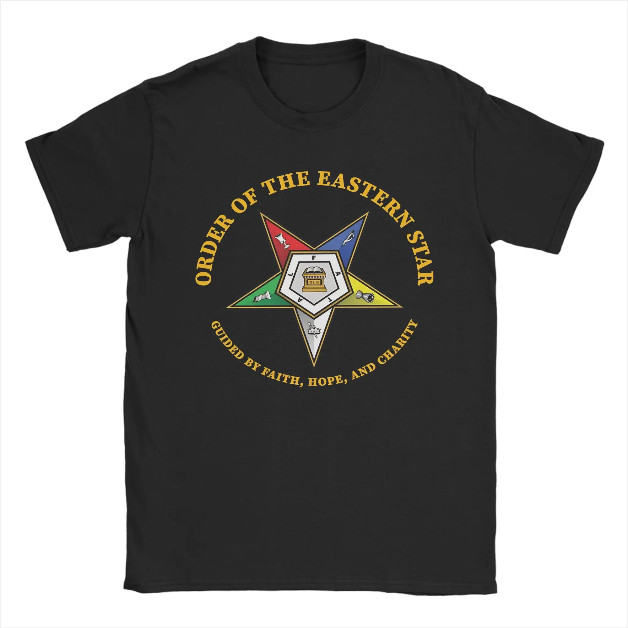 OES Emblem Order of the Eastern Star T Shirt Summer Vintage T-Shirts Cotton Leisure Tshirt For Men's Short Sleeve Print Clothing