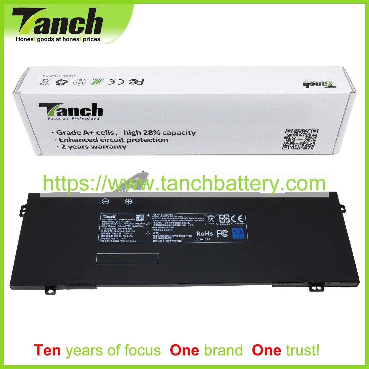 

Tanch Laptop Batteries for GETAC BATRPFIDG3-6102 PFIDG-00-13-3S2P-0 Uniwill Technology GM7AG8P Erazer Beast X20,11.55V 6cell