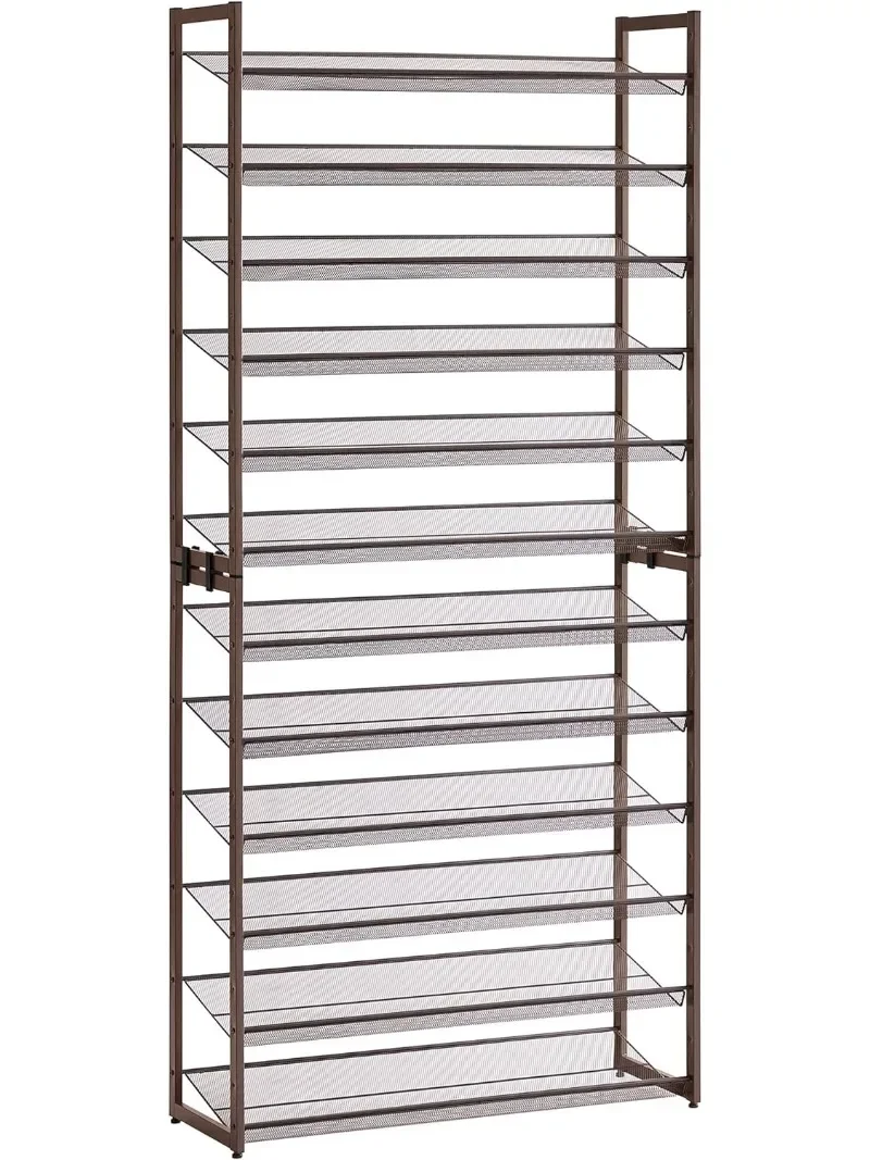 

Shoe Rack, 12-Tier Tall Metal Shoe Storage Organizer for Closet, Entryway, Garage, Set of 2 6-Tier Big Stackable