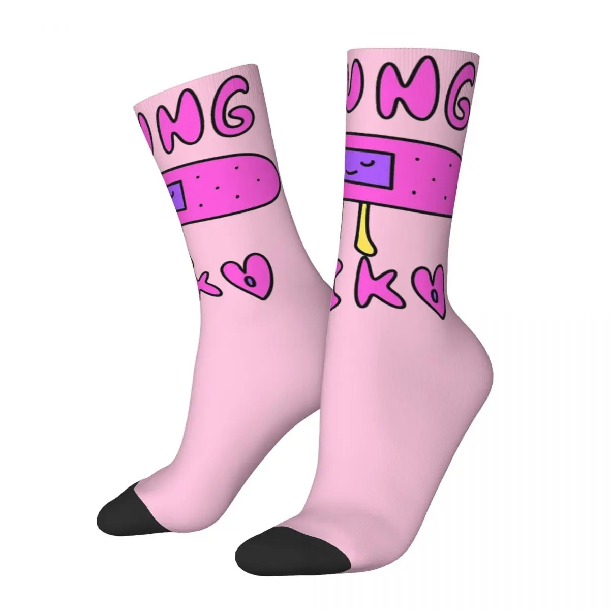 Harajuku Funny Band-Aid Young Miko Singer Design Basketball Socks Product All Season Baby miko Soft Long Socks Non-slip