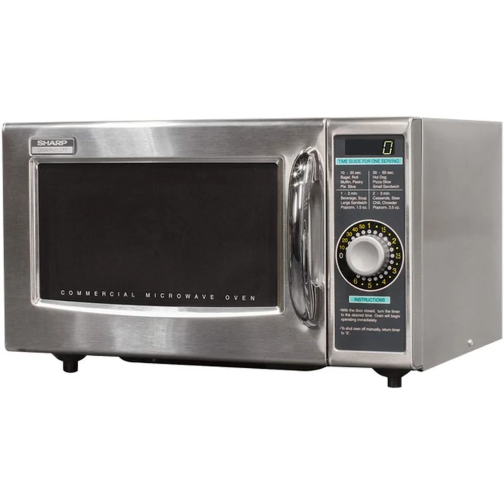 

Sharp R-21LCFS Medium-Duty Commercial Microwave Oven with Dial Timer, Stainless Steel, 1000-Watts, 120-Volts, One Size