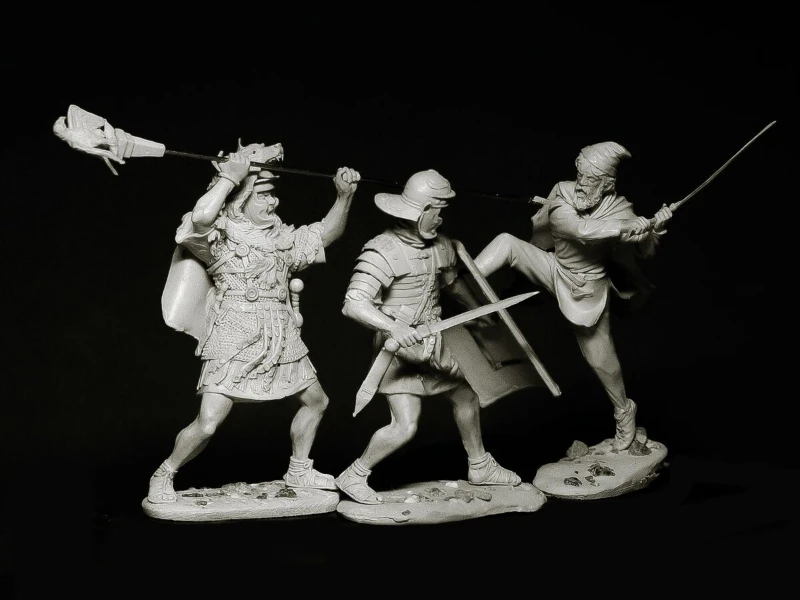 1/24 Scale 75mm Die-Cast Resin Figure Model Kit Battles of Ancient Romans Miniature Toys Unassembled Unpainted DIY Diorama