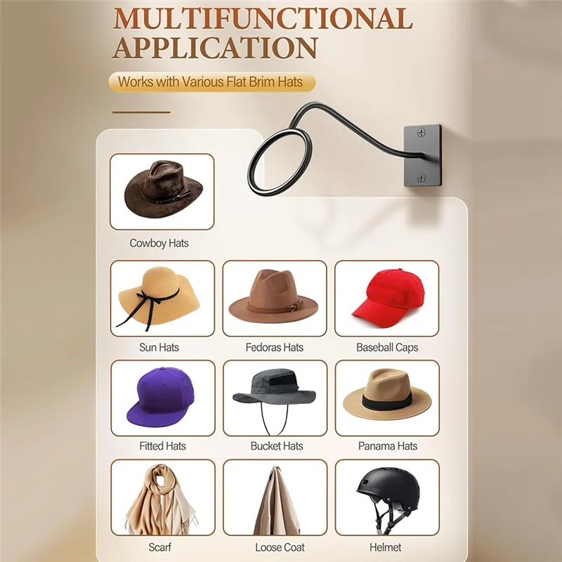 M11K-Gantungan Topi Koboi 4-Pack Untuk Pemasangan di Dinding, Logam Rustic Barat Untuk Rak Topi Gantungan Dinding